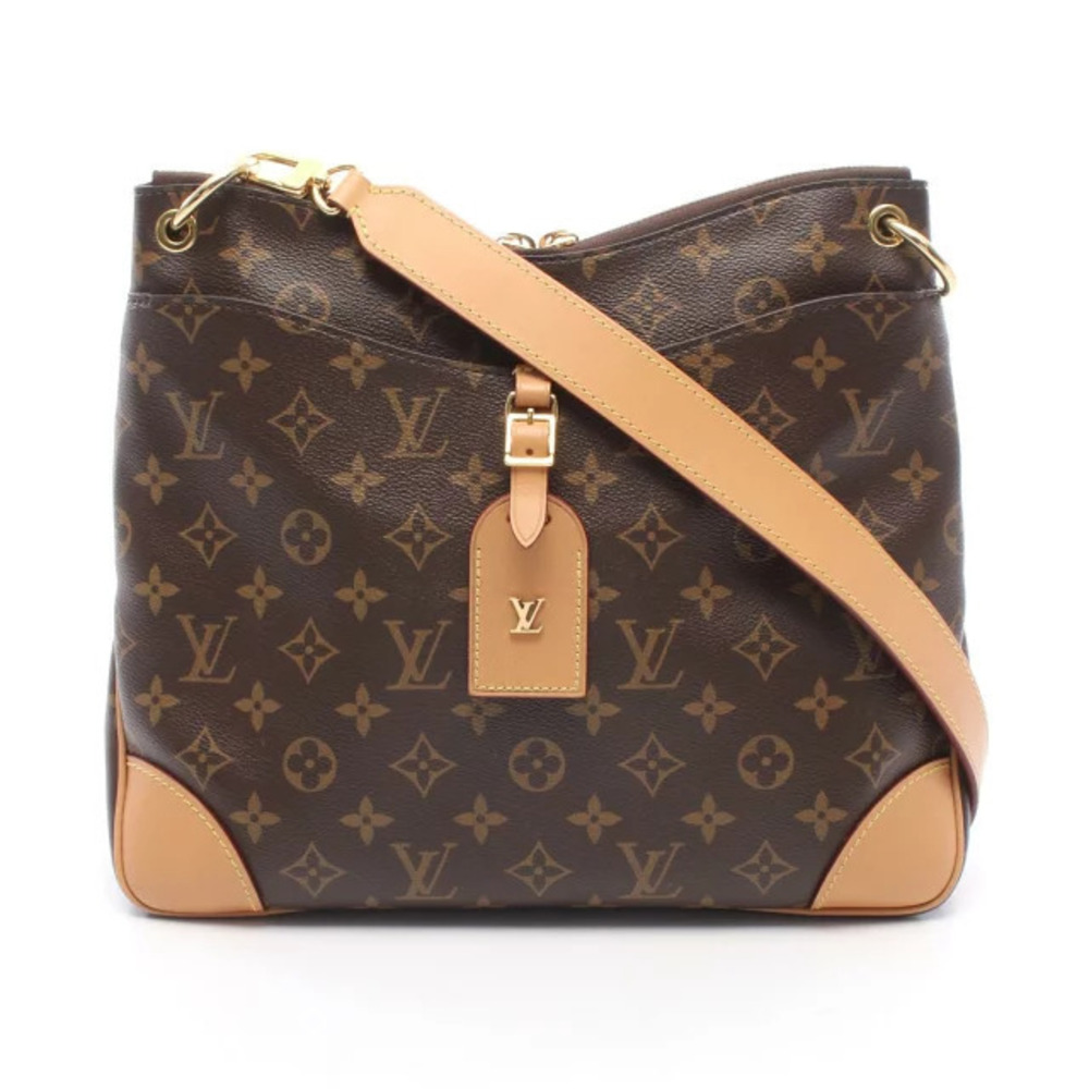 Louis Vuitton Odeon NM Monogram Shoulder Bag Canvas Leather Brown
